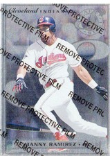1996 Leaf Preferred Steel Cleveland Indians Baseball Card #77 Manny Ramirez