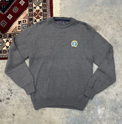 Vintage Isle of Cotton Sweater US Naval War College Mens Large Grey Made in USA - Image 1 of 4