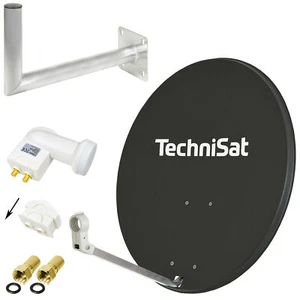 SAT Anlage TechniSat 80cm Schüssel + LogiSat Twin LNB Wandhalter 55cm HDTV HD d - Bild 1 von 7