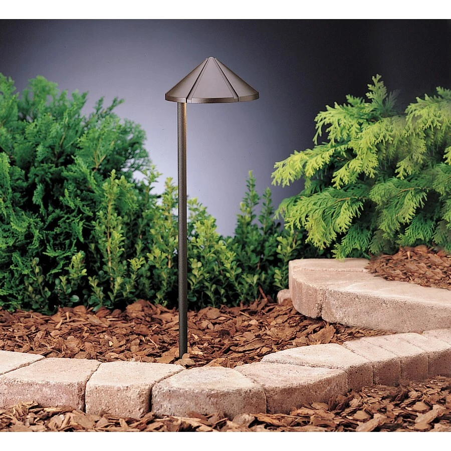 Kichler Six Groove Path & Spread 1Lt 12V 6x19.5", Text Arch Bronze - 15315AZT - Image 1 of 1