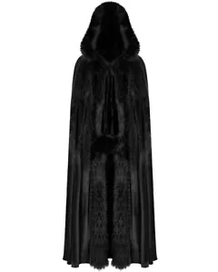 Punk Rave Womens Gothic Hooded Cloak - Black - Picture 1 of 12