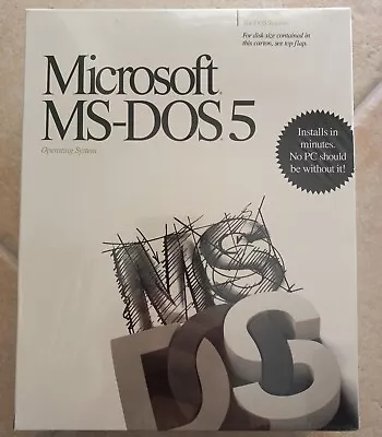 Microsoft MS-DOS 5 PC Software Factory Sealed 5.25 Disks NOS New Old Stock RARE - Image 1 of 4