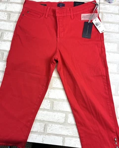 NYDJ Damen Jeans Hose Ariel Crop Größe 12 Original Slimming Fit Rot NEU Lutscher - Bild 1 von 16