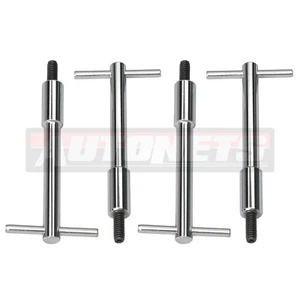 4pcs Chrome Valve Cover T-Bar Wing Nut Bolts Stud 1/4"-20 Chevy FordMopar SBC 4" - Foto 1 di 1