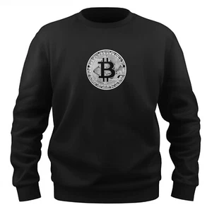 EAKS® Herren Sweatshirt Motiv: "Bitcoin-Münze Silber" Pullover Bitcoinmünze - Bild 1 von 10