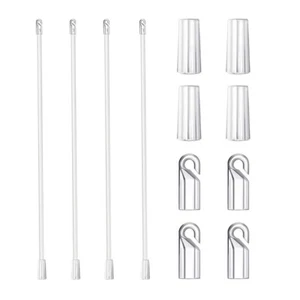 4Pcs curtain pull wand 12 Clear Window Blind Wand Replacement with Hooks and - Picture 1 of 11