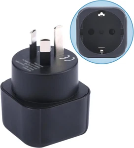 Europe to Australia/New Zealand Plug Adapter EU Schuko Type C/E/F Plug Fit - Picture 1 of 12