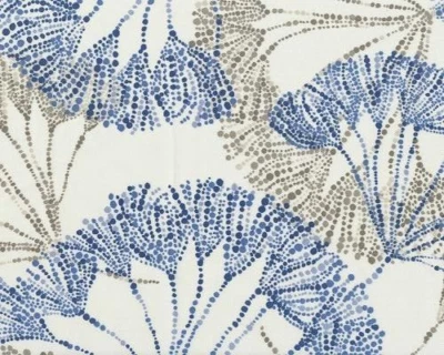 5 Yds Duralee Fabric Zenzo Blue Cotton Drapery Upholstery  - Image 1 of 2