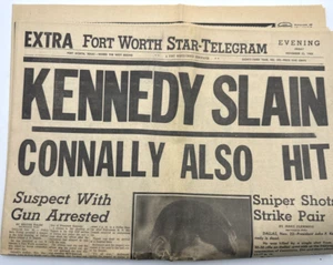 JFK Assassination Newspaper Front Page Fort Worth Star-Telegram Original Nice - Picture 1 of 6