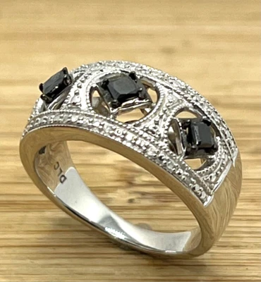 925 Sterling Silver Spinel with Diamond Accent Ring Size 7 - Image 1 of 3