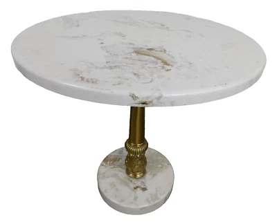 Позолоченный китайский резной мраморный столик для напитков из голливудского регентства 1970-е ПОПУЛЯРНЫЙ - Изображение 1 из 4