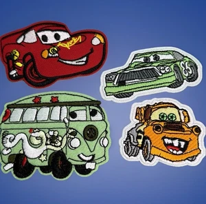 🔥LOT of 4 Cars Movie Lightning McQueen Patch Red Car Pixar Embroidered Iron On - Picture 1 of 4
