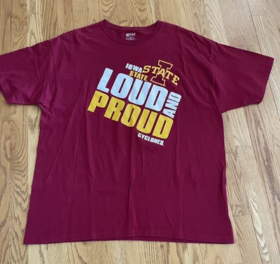 Camisa Iowa State Cyclones "Loud and Proud" Adulto XXL Rojo Amarillo Blanco - Grande 12 Foto 1 de 4
