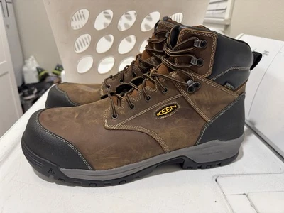 KEEN Men's Evanston 6 Utility Work Boots Waterproof Carbon Toe Brown Size 17EE - Image 1 of 4