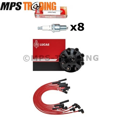 Rover V8 3.5 3.9 Champion Spark Plugs Red Ignition Leads Lucas Distributor Cap - Image 1 of 4