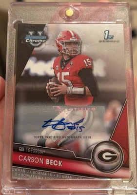 2023 Bowman University Chrome - Chrome Prospect Autographs Carson Beck #44  - Image 1 of 2