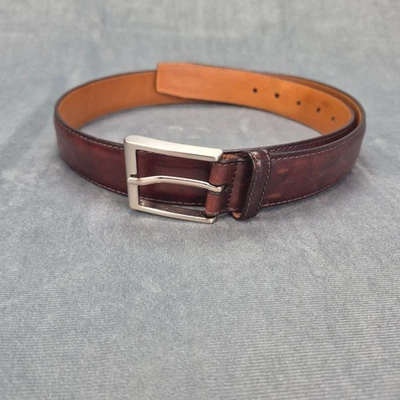 Cinturón Hombre Magnanni Cuero Marrón Talla 36 Hebilla Tono Plateado Hecho en España Foto 1 de 4