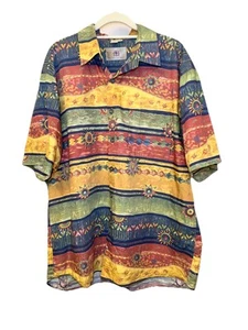 VTG The Territory Ahead Button Shirt XL Hawaiian Geometric Camp Aztec Cotton - Picture 1 of 11