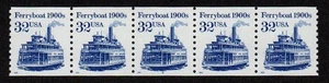 USA, SCOTT # 2466, MNH STRIP OF 5 STAMPS - PNC5 #2, SHINY GUM FERRYBOAT - Picture 1 of 1