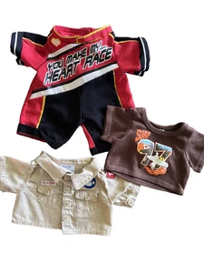 Camisa de exploración Build A Bear bronceada de 3 piezas*Camisa de surf*Traje de carreras *Teddy*Niño - Imagen 1 de 2