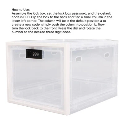 Lock Box Clear Food Storage Container Medicine Case With 3 Digit Combination TOU - Image 1 of 4