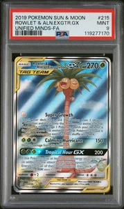 2019 #215 FULL ART/ROWLET & ALOLAN EXEGGUTOR GX PSA 9 - Bild 1 von 2