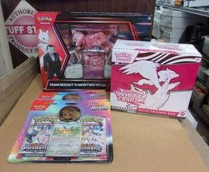 POKEMON WHITE FLARE ETB + (2) PRISMATIC 2-PACK + TEAM ROCKET'S MEWTWO BOX - Picture 1 of 1