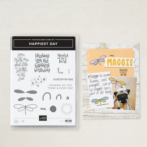 Stampin Up! Happiest Day Stamp Set - 17 Photopolymer Stamps - Picture 1 of 4