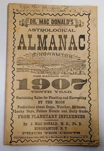 1907 Dr.Mac Donald's Astrological Almanac Farmers Antique Book MacDonald  - Picture 1 of 12