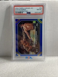 2024 Topps Chrome UFC Dustin Poirier Blue /150 PSA 8 - Bild 1 von 3