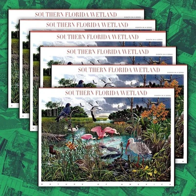 6 Sheets/60 Stamps -SOUTHERN FLORIDA WETLAND 39¢ Nature of America #4099 FV23.40 - Image 1 of 3