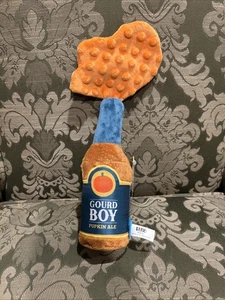 Neu mit Etikett Bark Thanksgiving Potlick "Kürbis Junge Bier M-L Hundespielzeug Quietschen Knistern - Bild 1 von 7