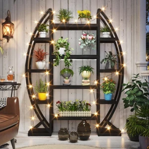 178cm Tall Half Moon Large Plant Stand Indoor Curved Oval Shelf Flowers Display - Picture 1 of 15