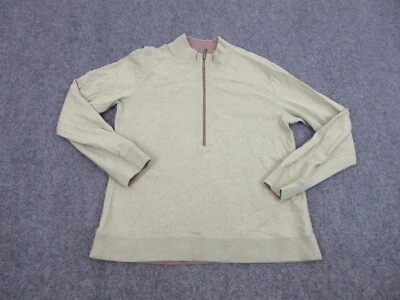 Tommy Bahama Sweater Womens Large Brown Green Outdoors Zip Casual Reversible - Image 1 of 4