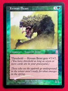 MTG Foil 1X Krosan Beast X1 Odyssey Magic - LP - Picture 1 of 2