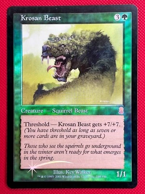 MTG Foil 1X Krosan Beast X1 Odyssey Magic - LP - Image 1 of 2