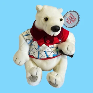 Camisa de golf Coca-Cola Polar Bear 1999 coleccionable roja bolsa de frijoles felpa #0264 - Imagen 1 de 12