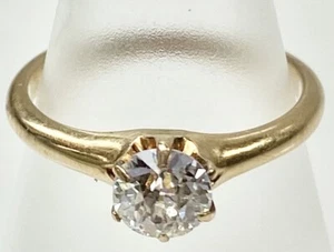 ANTICO ANELLO DI FIDANZAMENTO DIAMANTE TAGLIO EUROPEO 14K.56CT VINTAGE OEC - Foto 1 di 8
