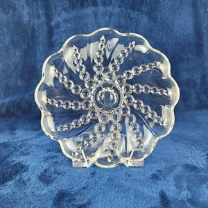 Anchor Hocking Boopie Bubble Scallop Heavy Glass 8" Plate Service Dish - Picture 1 of 10
