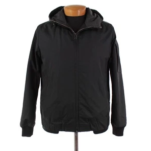 Luciano Barbera NWT Cotton Blend Hooded Jacket Size 50 (M US) In Solid Black - Picture 1 of 12