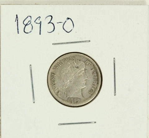 1893-O Barber Dime : Very Fine +  VF+ Cover