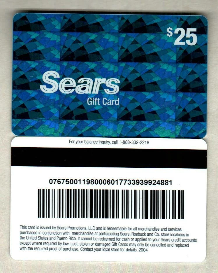 SEARS Blue Holographic Prisms ( 2004 ) Gift Card ( $0 - NO VALUE ) RARE V1 - Image 1 of 1