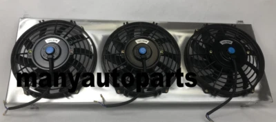 Aluminum Radiator Shroud+Fans For 1991-2001 Jeep Cherokee XJ Comanche 2.5L 4.0L — 第 1/4 张图片