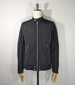 Chaqueta Diesel Poliéster Hombre Aplicación 100% Cuero Vaca Azul Marino Lujo - Imagen 1 de 24