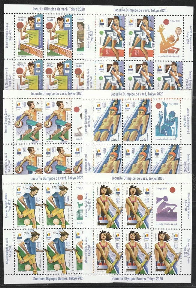 ROMANIA 2021 STAMPS TOKYO 2020 SUMMER OLYMPICS MNH POST SHEETS SPORT  - Image 1 of 1