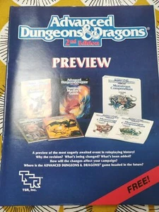 ADVANCED DUNGEONS & DRAGONS 2ª EDICIÓN VISTA PREVIA 1989 TSR RPG JUEGOS DE ROL 32 PÁGINAS - Imagen 1 de 4