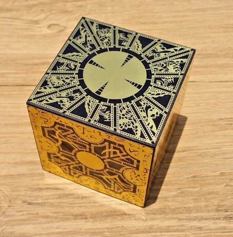 Hellraiser Puzzle Box Solid Wood Lament Cube Foil Face Originator Full Size New Cover