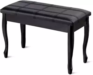 Duet Piano Bench with Storage, Keyboard Bench with Padded Cushion, Solid Wood Le - Picture 1 of 7