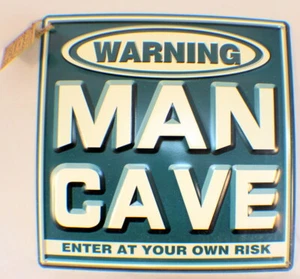 Warning Man Cave Enter At Your Own Risk Metal Bar Garage Sign Decor - Picture 1 of 1