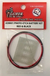 Gofer Racing 20001 x 1/24-1/25 PE Akku Detail Set mit Kabel Draht rot & schwarz - Bild 1 von 1
